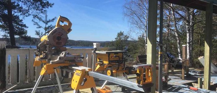Byte av stolpar till hus på Värmdö